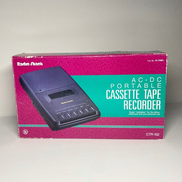 Radioshack Portable Audio & Video Tested Radioshack Ac Dc Portable Cassette Tape Recorder